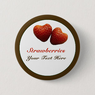 Strawberry Hearts Pin Back Button