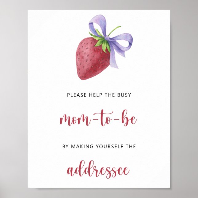 Strawberry - Help the Busy Mum-to-Be  Poster (Front)
