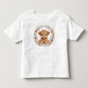 Strawberry Highland Cow Calf Toddler T-Shirt