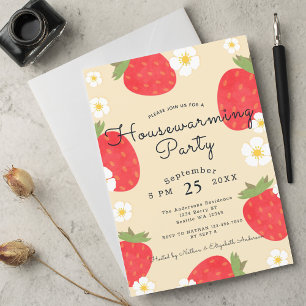 Strawberry House Warming Party Invitation