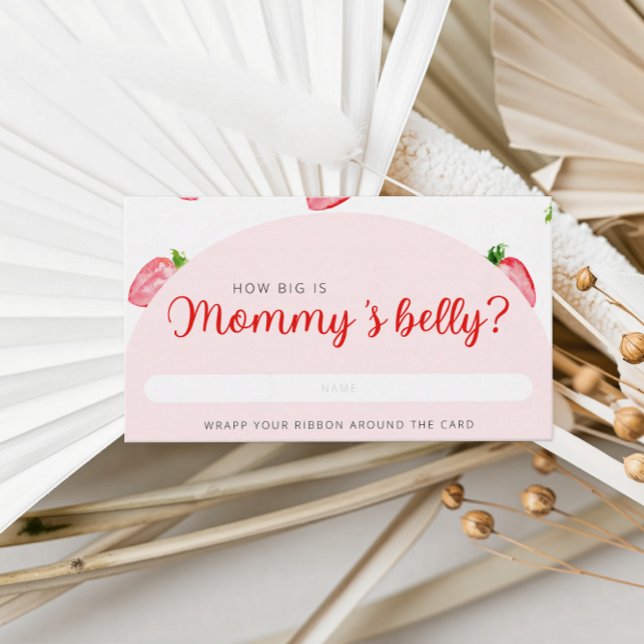 Strawberry How Big Is Mummy's Belly Baby Shower  Enclosure Card (Creator Uploaded)