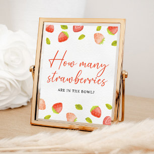 Strawberry How Many Strawberries Berry Shower Game Poster