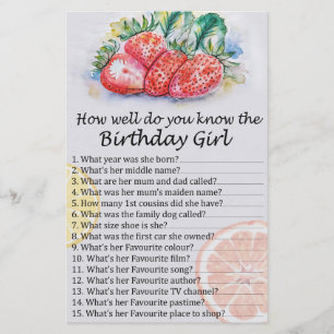 Strawberry How well do you know the birthday girl