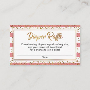 Strawberry Ice Confetti Diaper Raffle Card