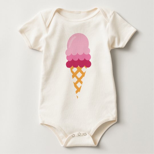 Strawberry ice cream baby bodysuit
