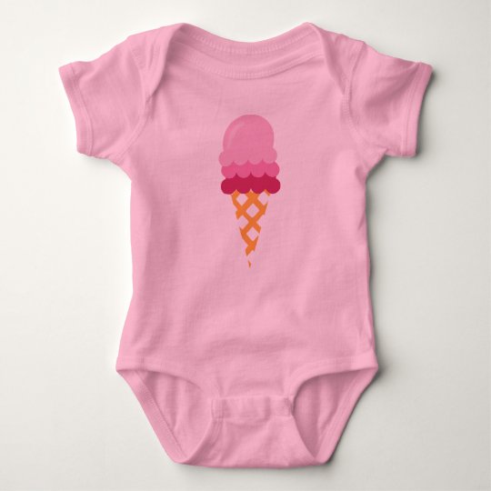 Strawberry ice cream baby bodysuit
