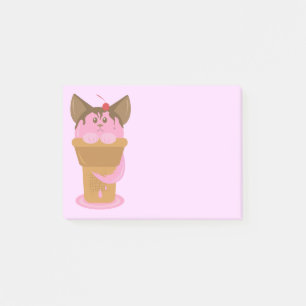 Strawberry Ice Cream Cat Post-it Notes