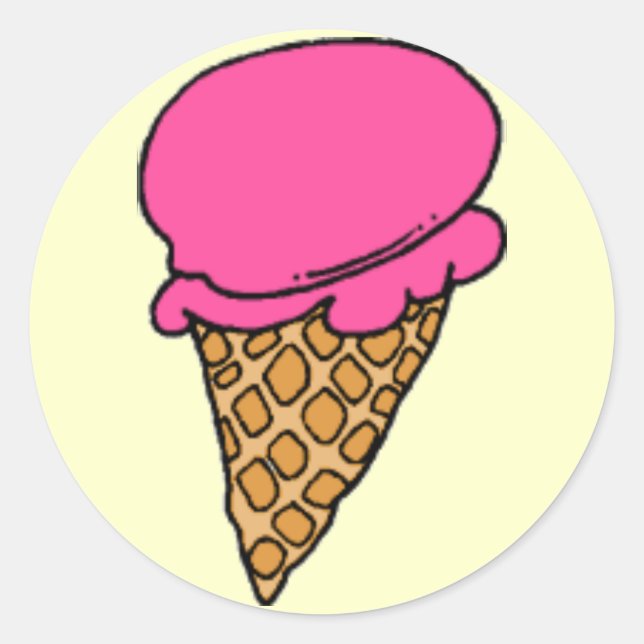 Strawberry Ice Cream! Classic Round Sticker (Front)