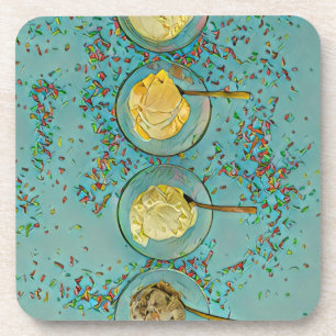 Strawberry ice cream coaster