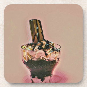 Strawberry ice cream coaster