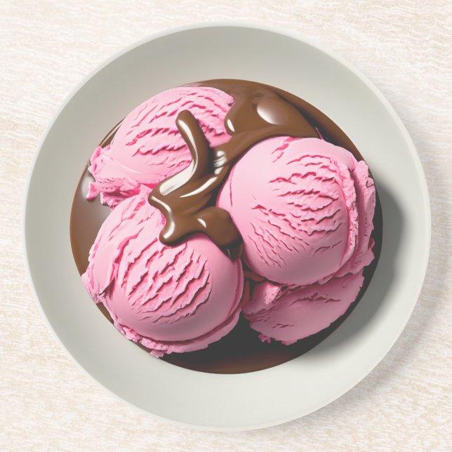 Strawberry Ice Cream Coaster (Front)