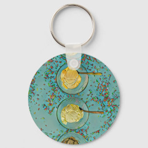Strawberry ice cream key ring