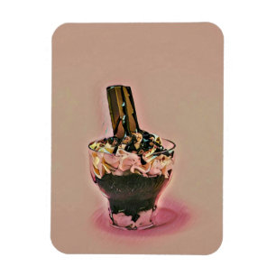 Strawberry ice cream magnet