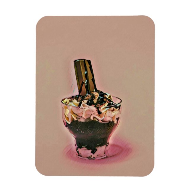 Strawberry ice cream magnet (Vertical)