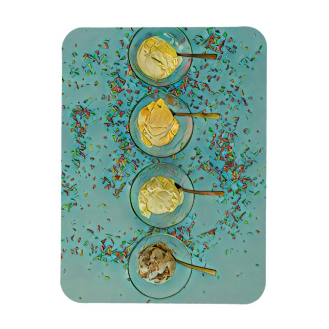 Strawberry ice cream magnet (Vertical)