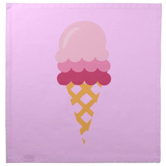 Strawberry ice cream napkin
