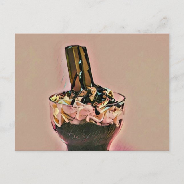 Strawberry ice cream postcard (Front)