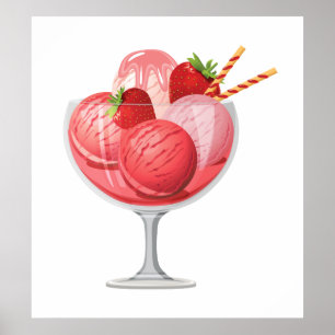 Strawberry Ice Cream Poster