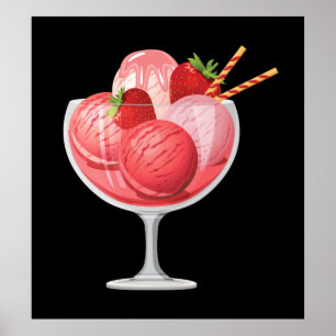 Strawberry Ice Cream Poster