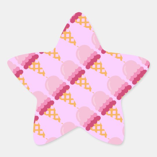 Strawberry ice cream star sticker
