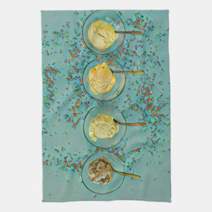 Strawberry ice cream tea towel