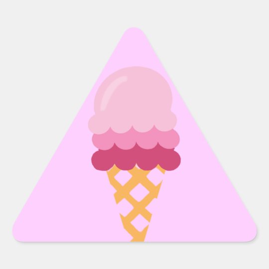 Strawberry ice cream triangle sticker