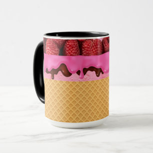 Strawberry Ice Cream with Waffle Cone Mug