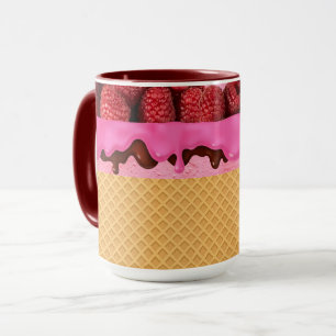 Strawberry Ice Cream with Waffle Cone Mug