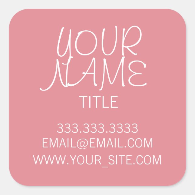 Strawberry Ice Freehand Simple Square Sticker (Front)