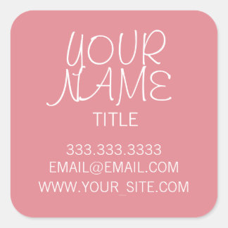 Strawberry Ice Freehand Simple Square Sticker