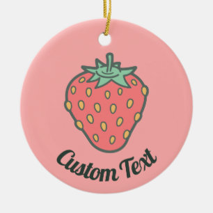 Strawberry Icon Ceramic Ornament