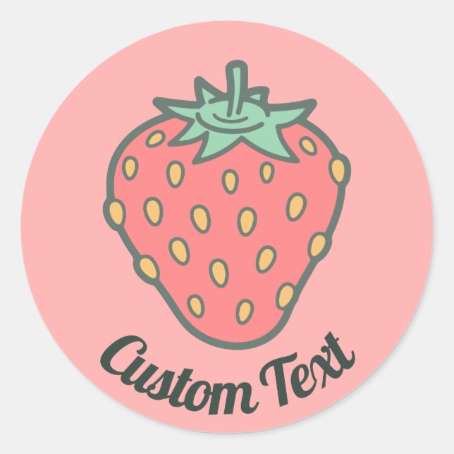 Strawberry Icon Classic Round Sticker (Front)