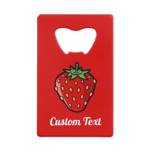 Strawberry Icon Credit Card Bottle Opener