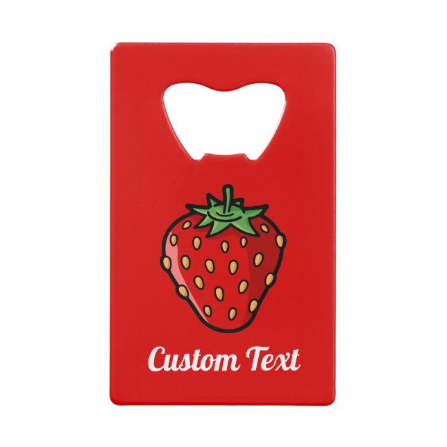 Strawberry Icon Credit Card Bottle Opener (Front)