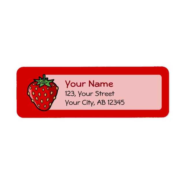 Strawberry Icon Label Return Address Label (Front)