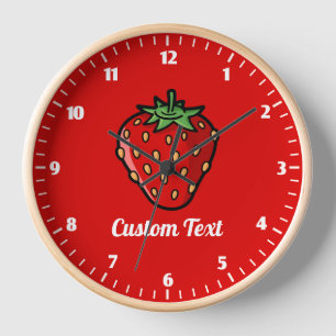 Strawberry Icon Large Clock