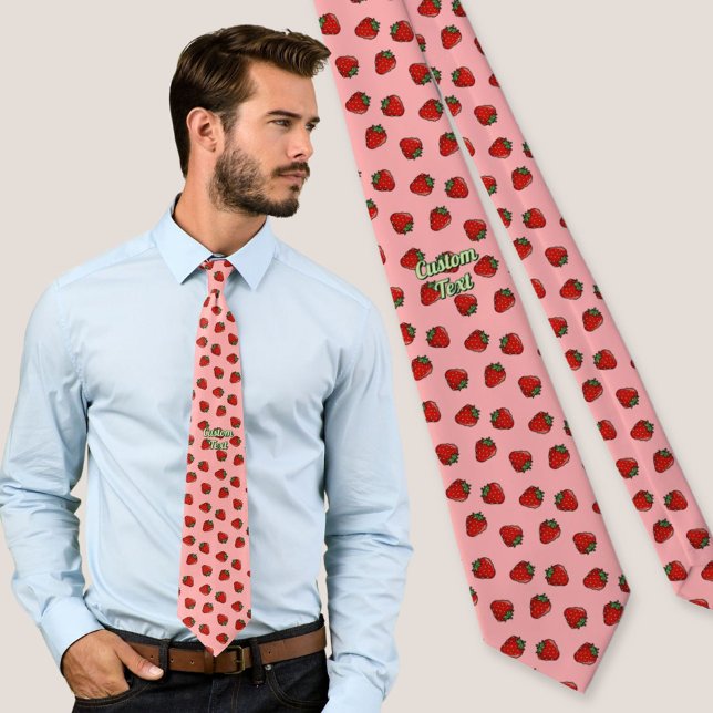 Strawberry Icon Pattern Neck Tie (Creator Uploaded)