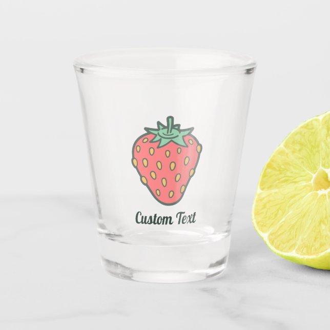 Strawberry Icon Shot Glass (Front)