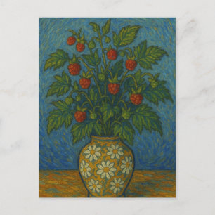 strawberry in vase Postcard