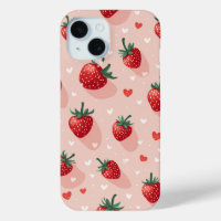 Strawberry iPhone 15 case