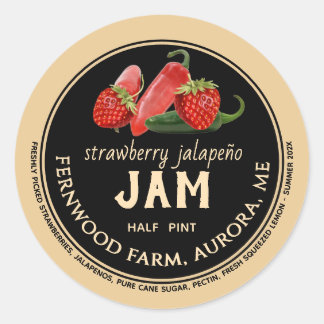 Strawberry Jalapeno Jam Jar Label Homemade Jelly
