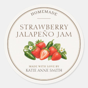 Strawberry Jalapeño Jam Personalised Jar Labels