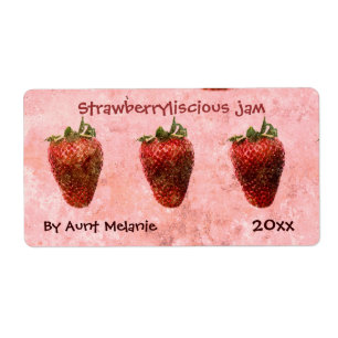Strawberry jam canning label