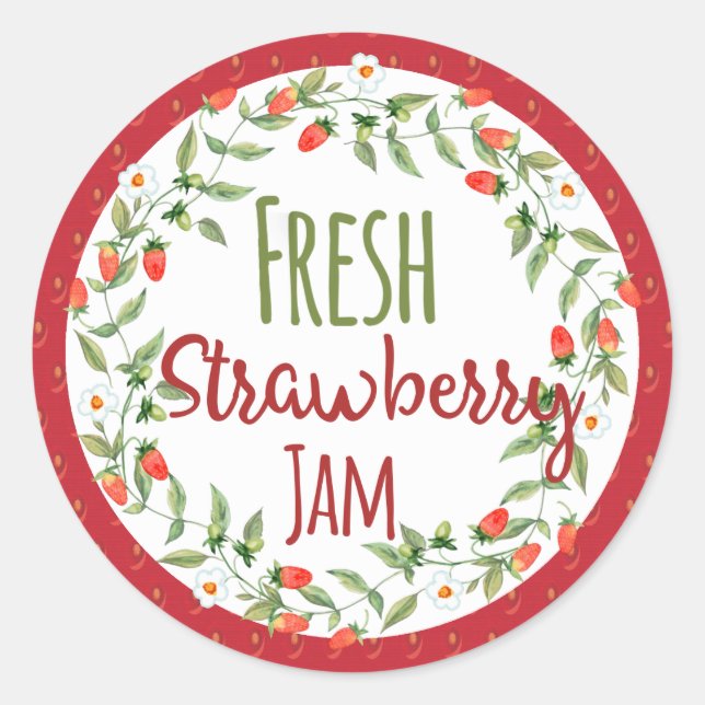 Strawberry Jam Canning Label (Front)