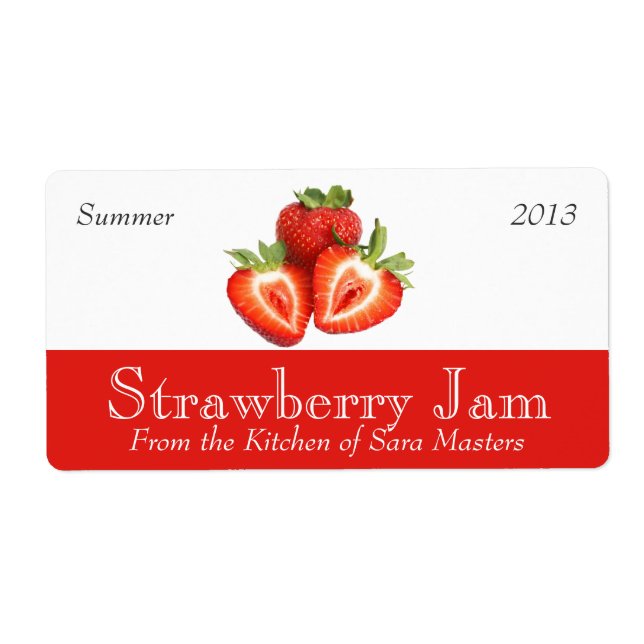 Strawberry Jam Canning Labels (Front)