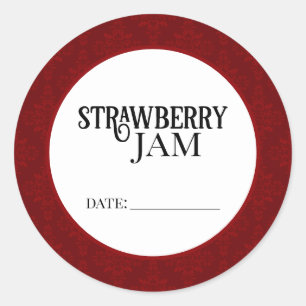 Strawberry Jam Canning Lid Labels