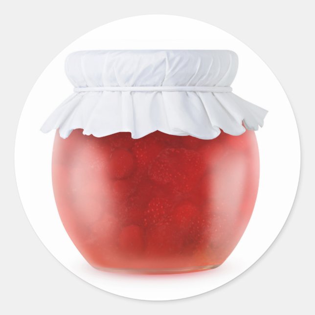 Strawberry jam classic round sticker (Front)
