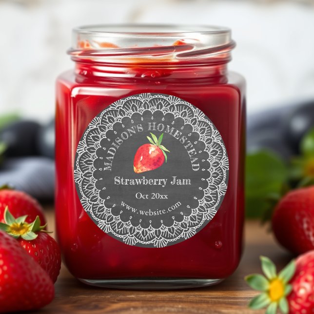 Strawberry Jam | Country Rustic  Classic Round Sticker (Creator Uploaded)