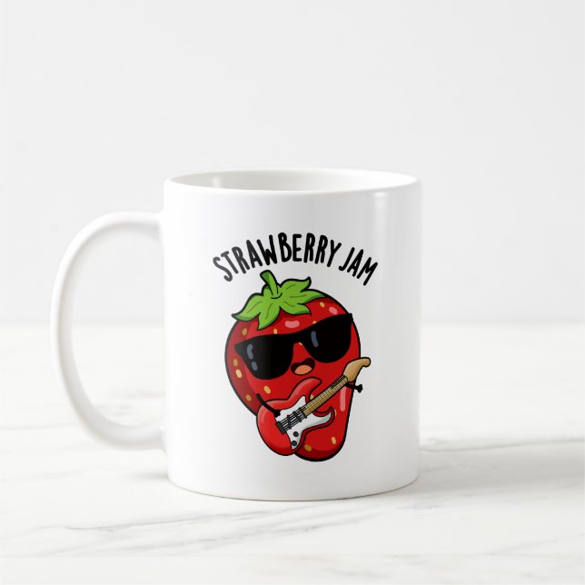 Strawberry Jam Funny Fruit Pun  Coffee Mug (Left)