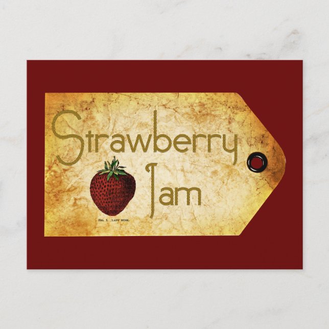 Strawberry Jam Label Postcard (Front)